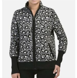 Rachel Zoe Animal Print Knit Jacket Gray Size  XS